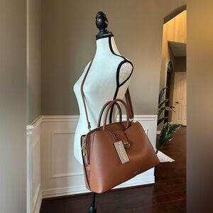 Luella Grey Cognac Satchel Handbag - NWT!